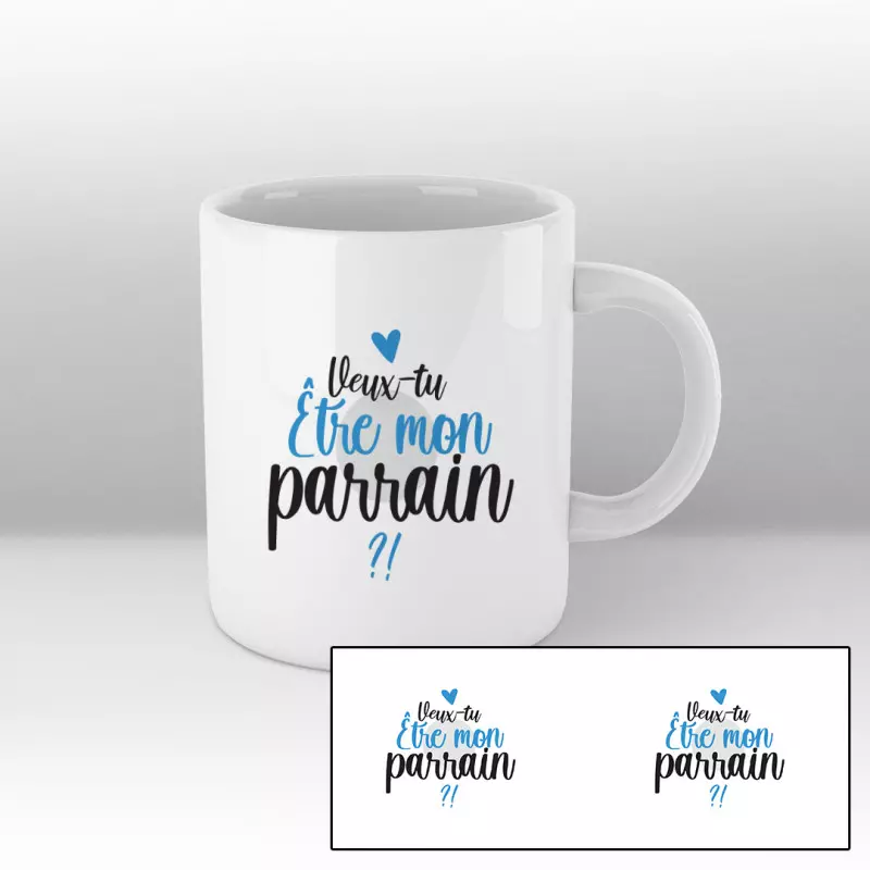 Veux tu être mon parrain ?! - Mug blanc Veux tu être mon parrain ?! - Mug blanc