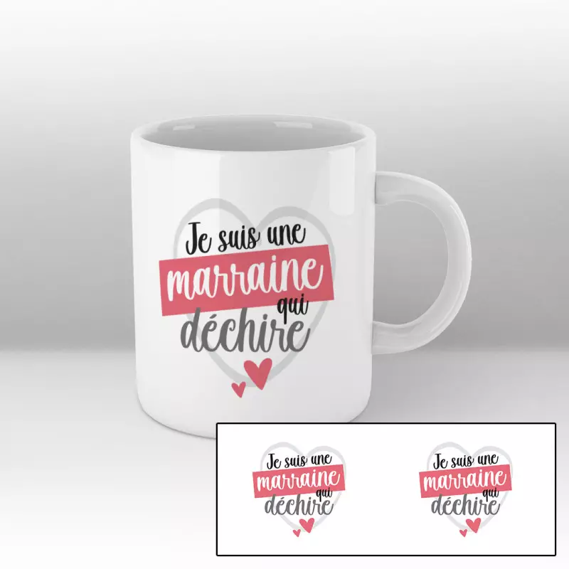 Je suis une marraine qui déchire - Mug blanc Je suis une marraine qui déchire - Mug blanc