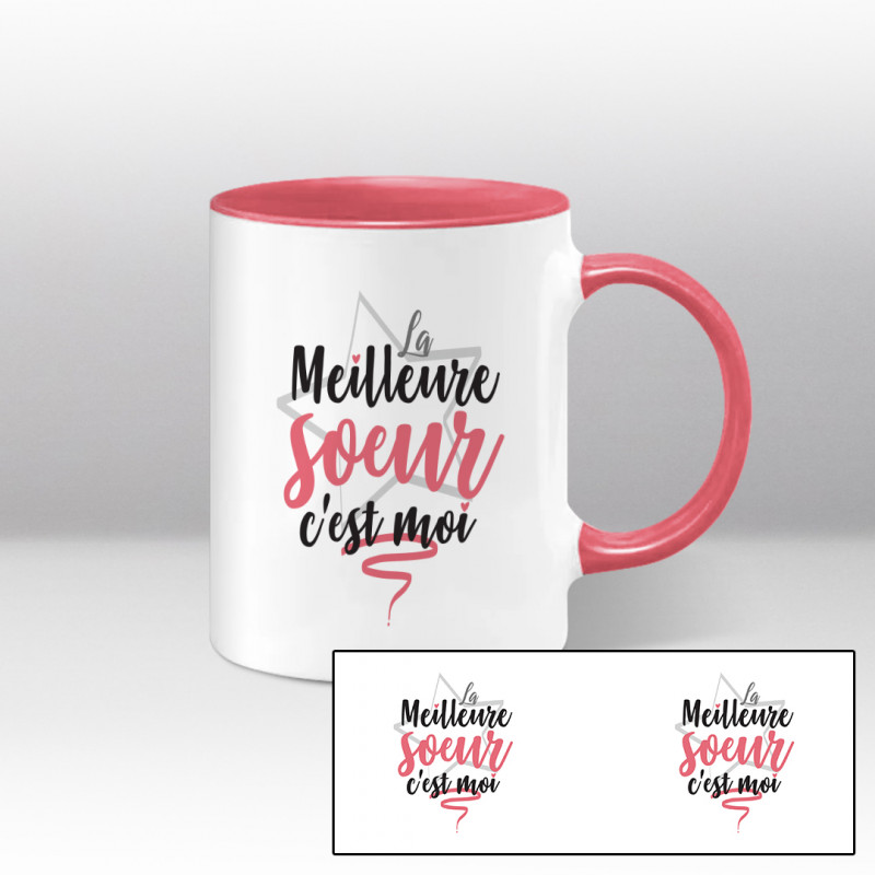 La meilleure soeur c'est moi - mug bicolore blanc et rose La meilleure soeur c'est moi - mug bicolore blanc et rose